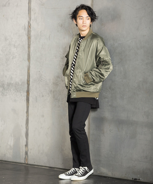 WEGO（ウィゴー）の「WEGO/ナイロンキルトMA-1（MA-1・メンズ・ブラック/ネイビー/カーキ/ワイン/ベージュ・SMALL/MEDIUM/LARGE）」の15枚目の写真