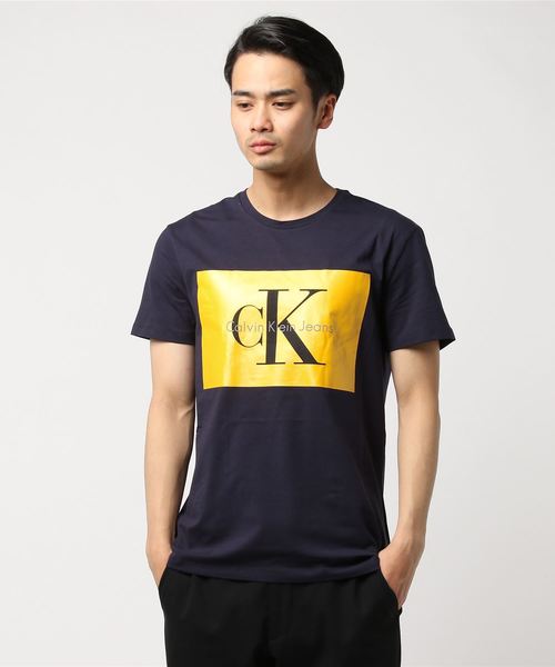 Calvin Klein Jeans（カルヴァンクラインジーンズ）の「ボックスロゴショートスリーブTシャツ（Tシャツ/カットソー・メンズ・ホワイト/グレー/ブラック/ダークブルー・LARGE/MEDIUM/SMALL/X-LARGE/XX-LARGE）」の9枚目の写真