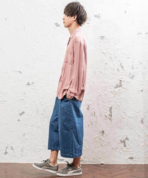 MinoriTY（マイノリティ）の「10ozデニムクロップドワイドパンツ デニムパンツ アンクルパンツ ビッグ（デニムパンツ・メンズ・ブラック/ライトインディゴブルー/インディゴブルー・M/L）」の14枚目の写真