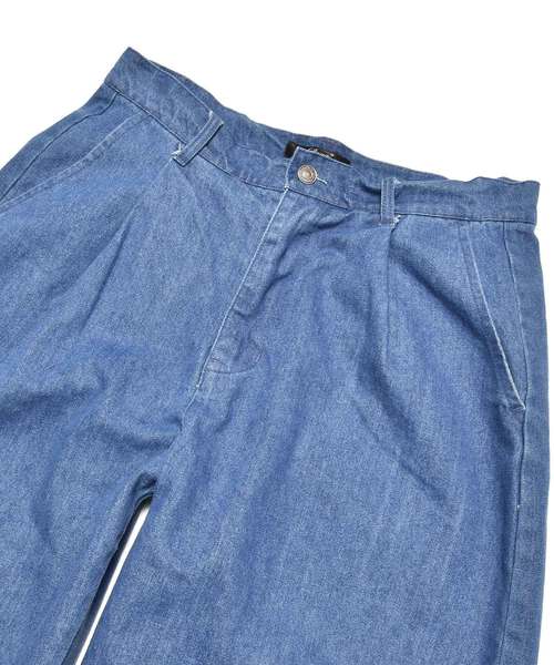 MinoriTY（マイノリティ）の「10ozデニムクロップドワイドパンツ デニムパンツ アンクルパンツ ビッグ（デニムパンツ・メンズ・ブラック/ライトインディゴブルー/インディゴブルー・M/L）」の7枚目の写真