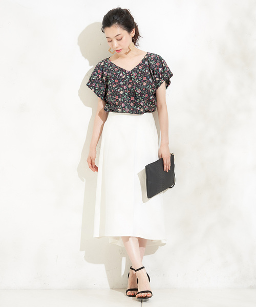 un dix cors（アンディコール）の「リバティプリントフレンチブラウス（シャツ/ブラウス・レディース・ブラック/パープル・FREE）」の7枚目の写真