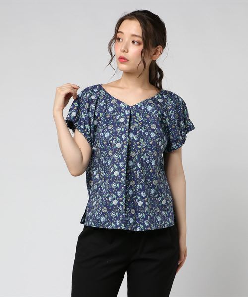 un dix cors（アンディコール）の「リバティプリントフレンチブラウス（シャツ/ブラウス・レディース・ブラック/パープル・FREE）」の10枚目の写真