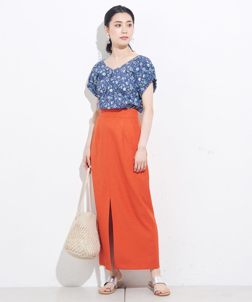 un dix cors（アンディコール）の「リバティプリントフレンチブラウス（シャツ/ブラウス・レディース・ブラック/パープル・FREE）」の6枚目の写真