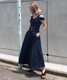 Ameri | WIDE BELT DOCKING DRESS(ワンピース)