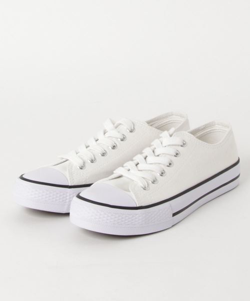 KOBE LETTUCE（コウベレタス）の「ローカットベーシックキャンバススニーカー（スニーカー・レディース・ブラック/オフホワイト/アイボリー/ブラック×ブラック/ワイン/グレイッシュベージュ/オレンジ・LL/S/M/L）」の2枚目の写真