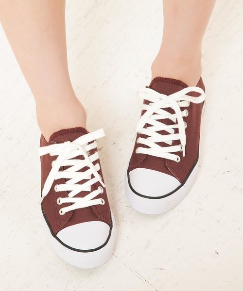 KOBE LETTUCE（コウベレタス）の「ローカットベーシックキャンバススニーカー（スニーカー・レディース・ブラック/オフホワイト/アイボリー/ブラック×ブラック/ワイン/グレイッシュベージュ/オレンジ・LL/S/M/L）」の7枚目の写真