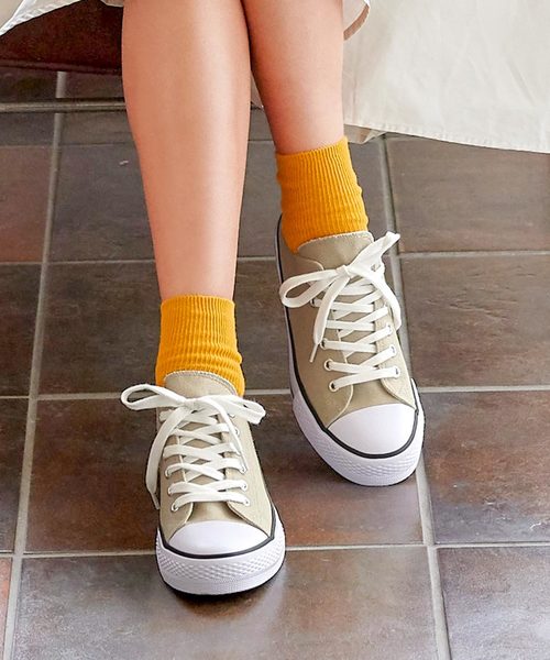 KOBE LETTUCE（コウベレタス）の「ローカットベーシックキャンバススニーカー（スニーカー・レディース・ブラック/オフホワイト/アイボリー/ブラック×ブラック/ワイン/グレイッシュベージュ/オレンジ・LL/S/M/L）」の22枚目の写真