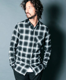 RAYON OMBRE CHK STANDARD SHIRTS L/S:レーヨンオンブレチェック スタンダードシャツ