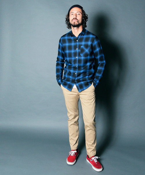 セール】RAYON OMBRE CHK STANDARD SHIRTS L/S:レーヨンオンブレ