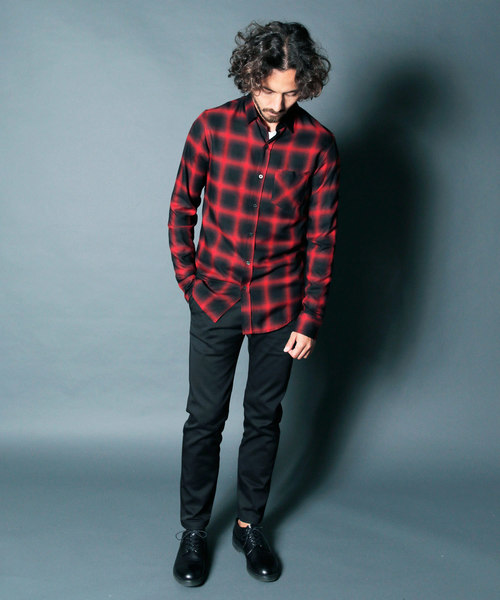 Magine チェック オンブレ レーヨン 長袖シャツ セール】RAYON OMBRE CHK STANDARD SHIRTS L/S:レーヨンオンブレ