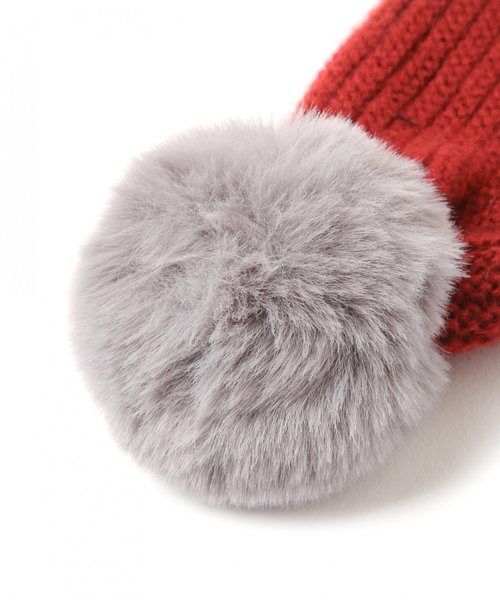 BAYFLOW（ベイフロー）の「[KIDS]ボンボンツキニットマフラー（マフラー・キッズ・ホワイト/レッド/ダークオリーブ・0）」の11枚目の写真