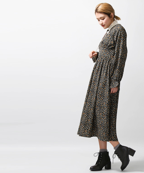 WEGO（ウィゴー）の「WEGO/フラワーロングワンピース（ワンピース・レディース・ブラック/ワイン・FREE）」の11枚目の写真