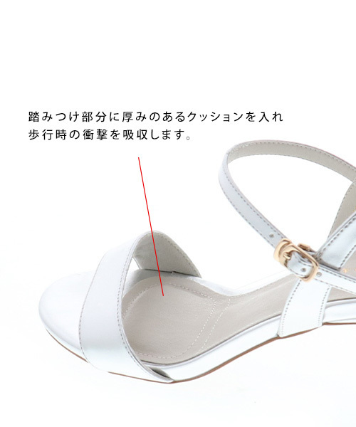 RANDA(ランダ)の「ストレスフリー/ベーシックストラップサンダル(サンダル・レディース・ブラック/ベージュ/ネイビー/レッド/シルバー・LL/S/M/L/SS)」の12枚目の写真