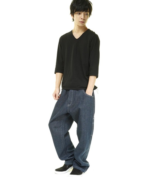 おしゃれスタ(オシャレスタ)の「デニムペインターパンツ(IR)(その他パンツ・メンズ・A/B・M/L/XL)」の12枚目の写真