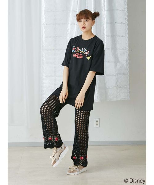 merry jenny(メリージェニー)の「MICKEY FRIENDS T(Tシャツ/カットソー・レディース・ブラック/オフホワイト/ピンク/ラベンダー/クリーム・FREE)」の6枚目の写真