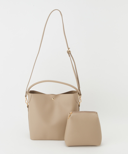 CLEA（クレア）の「2WAY ポーチSETワンハンドルバッグ（ハンドバッグ・レディース・ベージュ/キャメル/ブラック/ライトブラウン/モカ・FREE）」の13枚目の写真