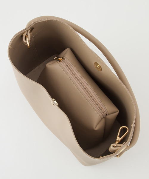CLEA（クレア）の「2WAY ポーチSETワンハンドルバッグ（ハンドバッグ・レディース・ベージュ/キャメル/ブラック/ライトブラウン/モカ・FREE）」の9枚目の写真