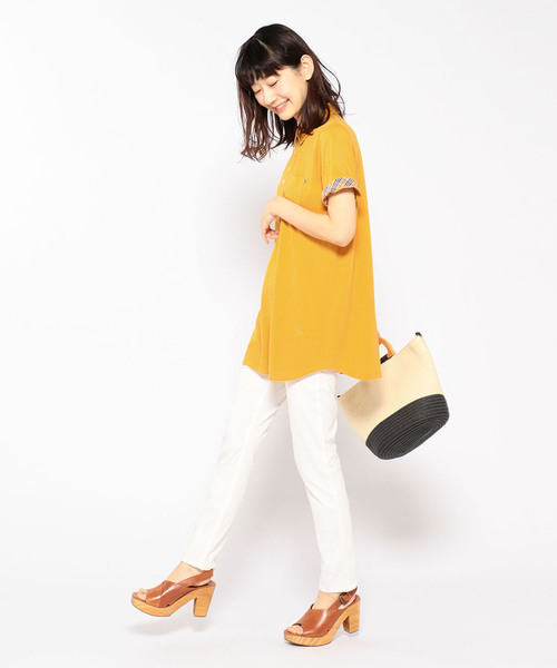 DECOY SINCE 1981（デコイシンスイチキュウハチイチ）の「麻混さらさらパンツ（その他パンツ・レディース・ベージュ/ネイビー/サックスブルー/モカ・64/67）」の16枚目の写真