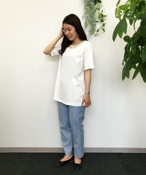 DECOY SINCE 1981（デコイシンスイチキュウハチイチ）の「麻混さらさらパンツ（その他パンツ・レディース・ベージュ/ネイビー/サックスブルー/モカ・64/67）」の15枚目の写真