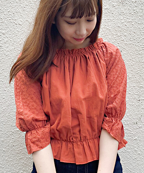 apres jour（アプレジュール）の「袖コットンレースブラウス【ZOZOTOWN限定アイテム】（シャツ/ブラウス・レディース・オフホワイト/サックスブルー/ピンクベージュ/オレンジ系その他・フリー）」の15枚目の写真