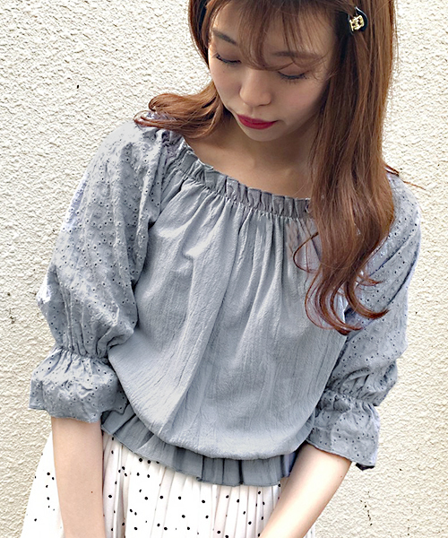 apres jour（アプレジュール）の「袖コットンレースブラウス【ZOZOTOWN限定アイテム】（シャツ/ブラウス・レディース・オフホワイト/サックスブルー/ピンクベージュ/オレンジ系その他・フリー）」の18枚目の写真