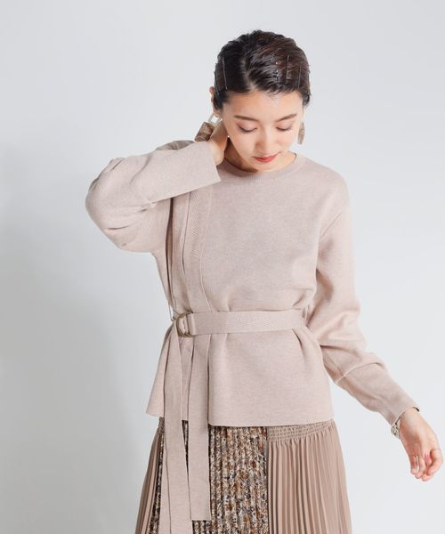 LADYMADE(レディメイド)の「カシミア混ショルダーベルトニットプルオーバー(ニット/セーター・レディース・ベージュ/グレー/パープル系その他・FREE)」の8枚目の写真