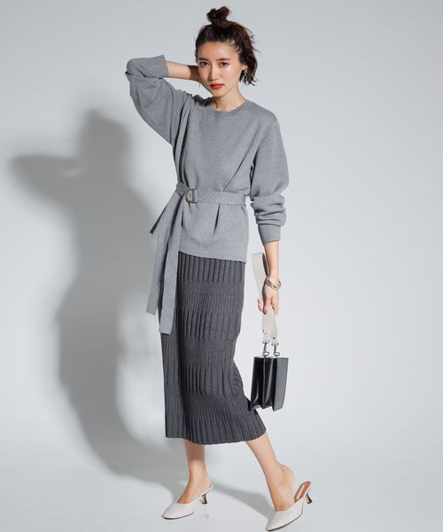 LADYMADE(レディメイド)の「カシミア混ショルダーベルトニットプルオーバー(ニット/セーター・レディース・ベージュ/グレー/パープル系その他・FREE)」の12枚目の写真