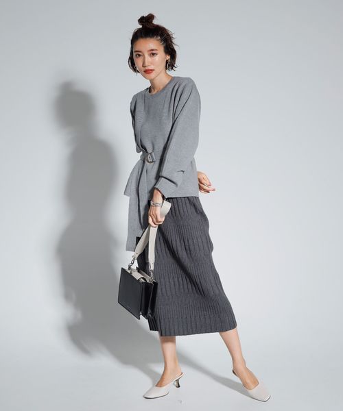 LADYMADE(レディメイド)の「カシミア混ショルダーベルトニットプルオーバー(ニット/セーター・レディース・ベージュ/グレー/パープル系その他・FREE)」の13枚目の写真