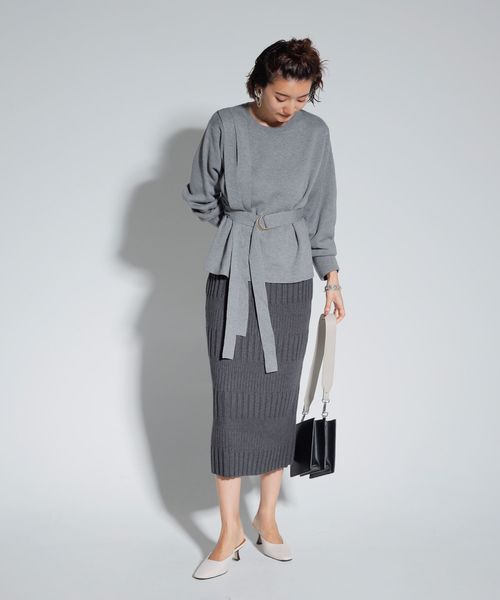 LADYMADE(レディメイド)の「カシミア混ショルダーベルトニットプルオーバー(ニット/セーター・レディース・ベージュ/グレー/パープル系その他・FREE)」の14枚目の写真