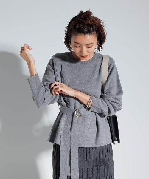 LADYMADE(レディメイド)の「カシミア混ショルダーベルトニットプルオーバー(ニット/セーター・レディース・ベージュ/グレー/パープル系その他・FREE)」の15枚目の写真