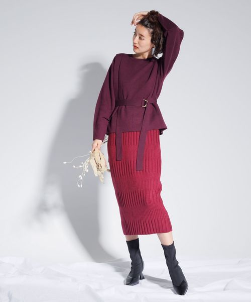 LADYMADE(レディメイド)の「カシミア混ショルダーベルトニットプルオーバー(ニット/セーター・レディース・ベージュ/グレー/パープル系その他・FREE)」の18枚目の写真