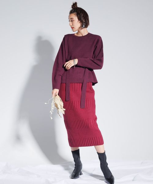 LADYMADE(レディメイド)の「カシミア混ショルダーベルトニットプルオーバー(ニット/セーター・レディース・ベージュ/グレー/パープル系その他・FREE)」の19枚目の写真