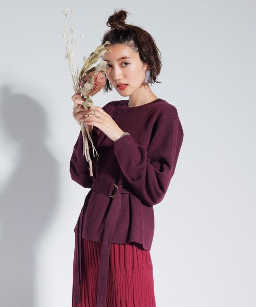 LADYMADE(レディメイド)の「カシミア混ショルダーベルトニットプルオーバー(ニット/セーター・レディース・ベージュ/グレー/パープル系その他・FREE)」の22枚目の写真