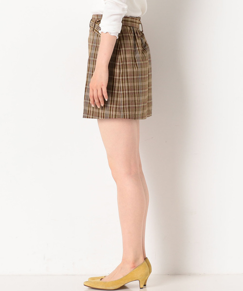 archives（アルシーヴ）の「【SETUPにも】先染めチェックスカパン（スカート・レディース・キャメル/ワイン・MEDIUM）」の9枚目の写真