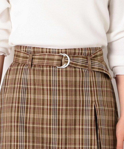 archives（アルシーヴ）の「【SETUPにも】先染めチェックスカパン（スカート・レディース・キャメル/ワイン・MEDIUM）」の7枚目の写真