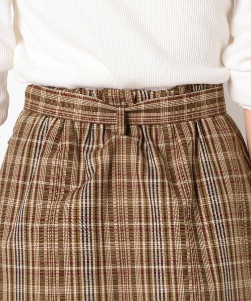 archives（アルシーヴ）の「【SETUPにも】先染めチェックスカパン（スカート・レディース・キャメル/ワイン・MEDIUM）」の6枚目の写真