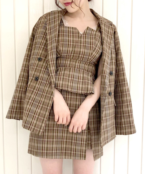 archives（アルシーヴ）の「【SETUPにも】先染めチェックスカパン（スカート・レディース・キャメル/ワイン・MEDIUM）」の15枚目の写真