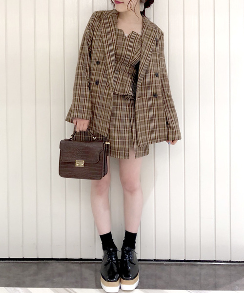 archives（アルシーヴ）の「【SETUPにも】先染めチェックスカパン（スカート・レディース・キャメル/ワイン・MEDIUM）」の16枚目の写真