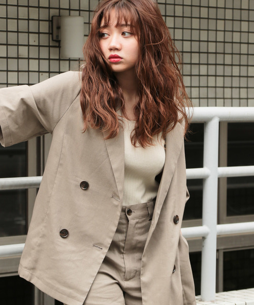 apres jour（アプレジュール）の「リネンミックスクロスジャケット【ZOZOTOWN限定アイテム】（テーラードジャケット・レディース・モカ/ライトベージュ・フリー）」の5枚目の写真