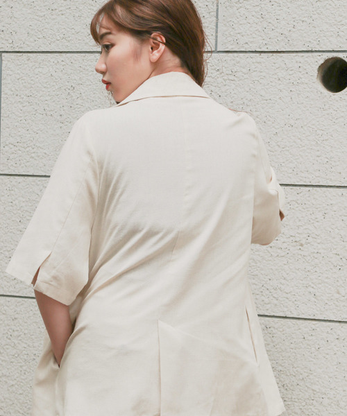 apres jour（アプレジュール）の「リネンミックスクロスジャケット【ZOZOTOWN限定アイテム】（テーラードジャケット・レディース・モカ/ライトベージュ・フリー）」の13枚目の写真