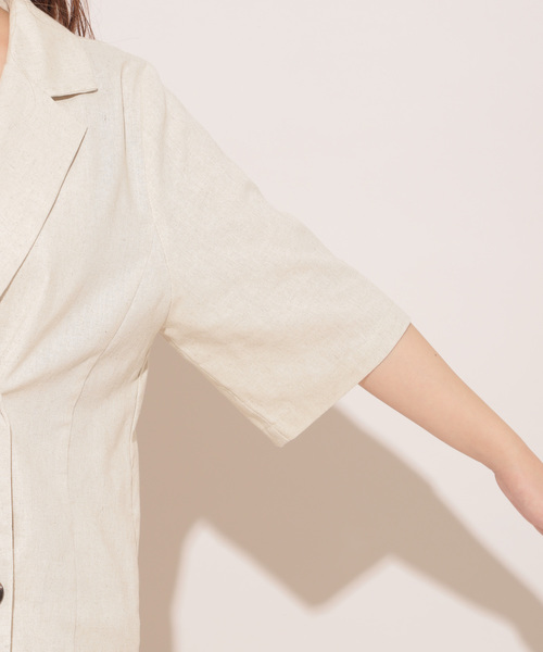 apres jour（アプレジュール）の「リネンミックスクロスジャケット【ZOZOTOWN限定アイテム】（テーラードジャケット・レディース・モカ/ライトベージュ・フリー）」の18枚目の写真