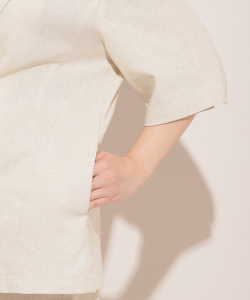 apres jour（アプレジュール）の「リネンミックスクロスジャケット【ZOZOTOWN限定アイテム】（テーラードジャケット・レディース・モカ/ライトベージュ・フリー）」の19枚目の写真
