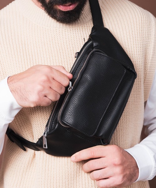 YARD PLUS（ヤードプリュス）の「YARD PLUS レザーウエストBAG（ボディバッグ/ウエストポーチ・メンズ・ブラック・FREE）」の9枚目の写真