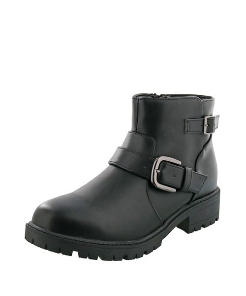 byあしながおじさん（バイアシナガオジサン）の「〈ｂｙあしながおじさん〉ショートエンジニアブーツ（ブーツ・レディース・ブラック/ダークブラウン/ブラック系その他・LL/S/M/L）」の5枚目の写真