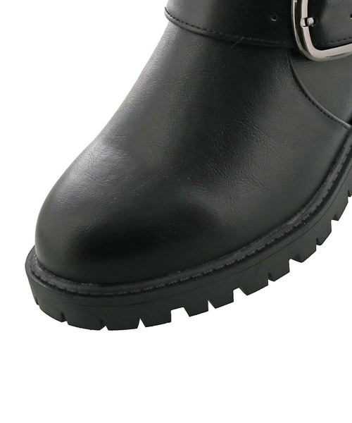 byあしながおじさん（バイアシナガオジサン）の「〈ｂｙあしながおじさん〉ショートエンジニアブーツ（ブーツ・レディース・ブラック/ダークブラウン/ブラック系その他・LL/S/M/L）」の10枚目の写真