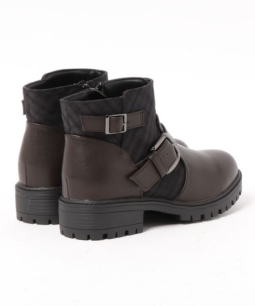 byあしながおじさん（バイアシナガオジサン）の「〈ｂｙあしながおじさん〉ショートエンジニアブーツ（ブーツ・レディース・ブラック/ダークブラウン/ブラック系その他・LL/S/M/L）」の15枚目の写真