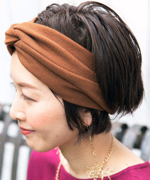 チャイハネ（チャイハネ）の「【チャイハネ】ツイストワイドヘアバンド（ヘアバンド・レディース・ブラック/ブラウン/ターコイズブルー/オレンジ・FREE）」の3枚目の写真