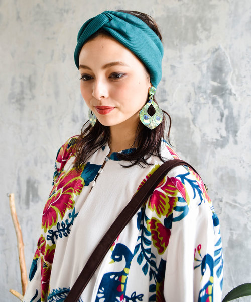 チャイハネ（チャイハネ）の「【チャイハネ】ツイストワイドヘアバンド（ヘアバンド・レディース・ブラック/ブラウン/ターコイズブルー/オレンジ・FREE）」の11枚目の写真