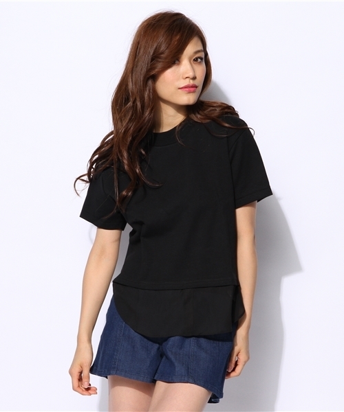MOUSSY（マウジー）の「Shirt Layard TEE（Tシャツ/カットソー・レディース・ホワイト/ダークグリーン/ブラック・1/2）」の3枚目の写真