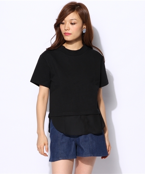 MOUSSY（マウジー）の「Shirt Layard TEE（Tシャツ/カットソー・レディース・ホワイト/ダークグリーン/ブラック・1/2）」の4枚目の写真